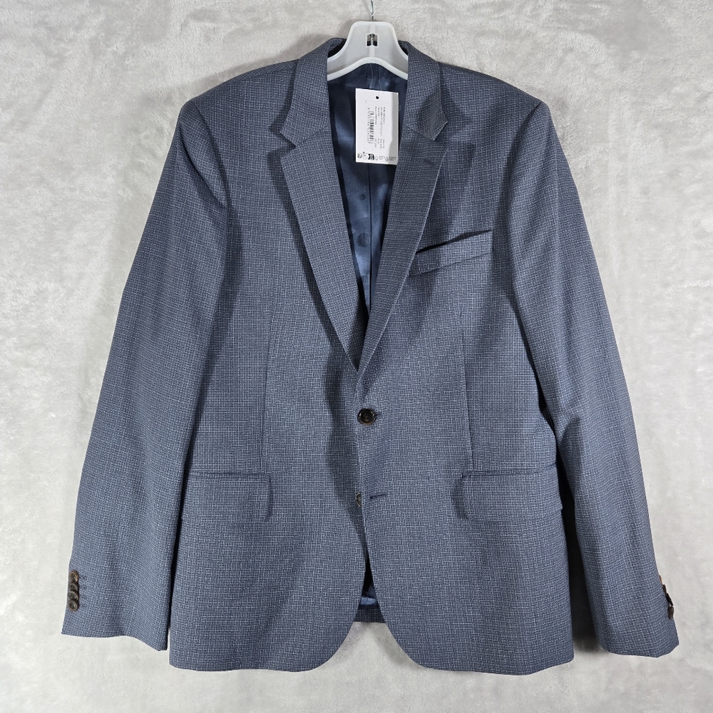 Paul Smith Designer Men’s Suit Soho Fit Blue 42R Jacket 36 Waist Unhemmed Plaid - Picture 2 of 16
